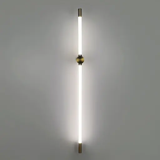 Лінійний настінний латунний світильник Line F Pipeline 100 см Арт. WB4/1000 AB - фото 5