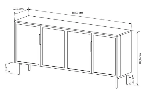 Комод з підсвіткою Perfect Home Лумі / Lumi 4D/181 4-дверний Дуб дунін (PFH-091383) - фото 3