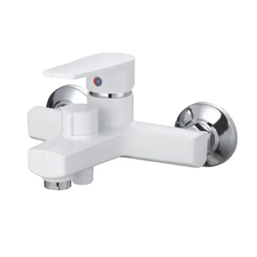 Змішувач для ванни з лійкою Plamix Oscar-009 Euro SET white PM0699 Білий - фото 1