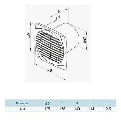 Вентилятор бытовой вытяжной Vents 125 ДЛ с сеткой от насекомых Белый 30412 - фото 6