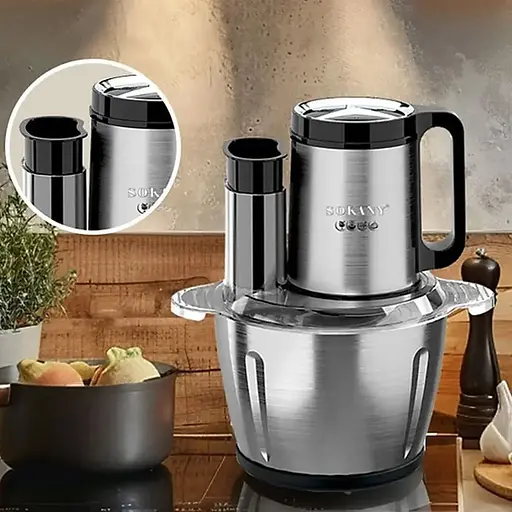 Многофункциональный блендер-измельчитель Sokany SK-06020, 6в1 чаша 5 л 1000 Вт сталь - фото 3