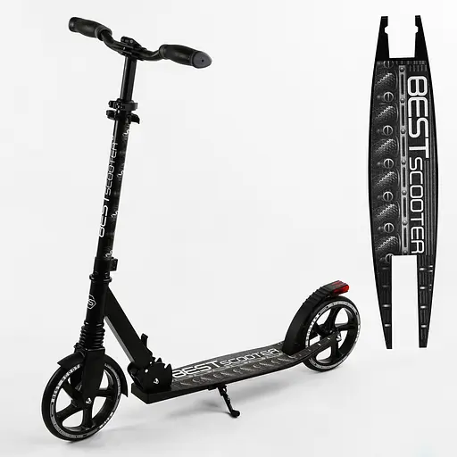 Самокат Best Scooter 57х14х80-98.5 см Чорний 000231602 - фото 2