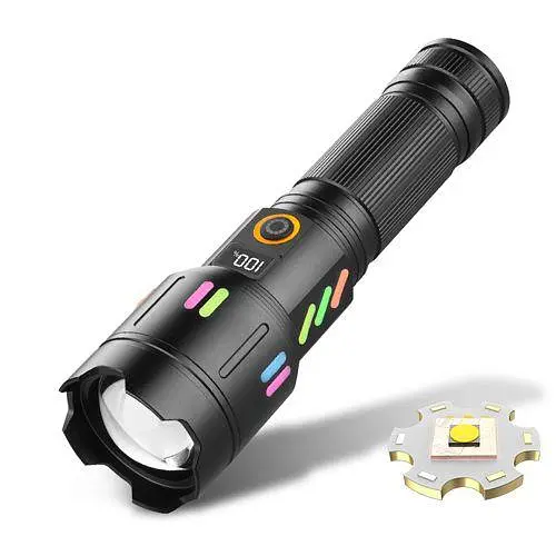 Ручний ліхтар PLD-X83-TG zoom + LCD + Type-C + PowerBank + 1х26650 (18650) 5 режимів - фото 2