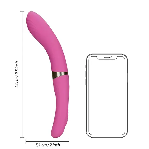 Вибратор Loveline Double Sided Flapping and G-Spot 24 см розовый - фото 9
