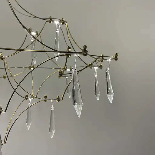 Невагома золота Led люстра d60 см | Арт. MJ 156-600 Titanium | Line F - фото 7