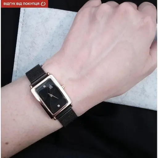 Жіночий наручний годинник Shengke Victoria (Чорний) - фото 3