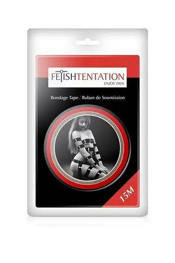 Скотч для бондажу Fetish Tentation Red (15 м), не липне до шкіри та волосків, тільки сам до себе - фото 3