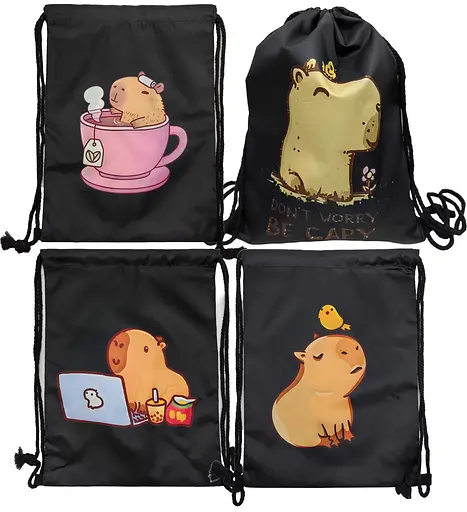 Мешок для обуви Капибара, не промокает, 34x43 см, 577 (в ассортименте) - фото 2