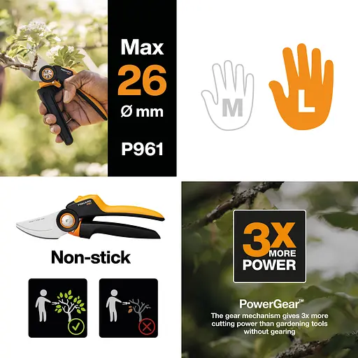 Секатор Fiskars X-series P961 Bypass до 26 мм (1057175) - фото 4