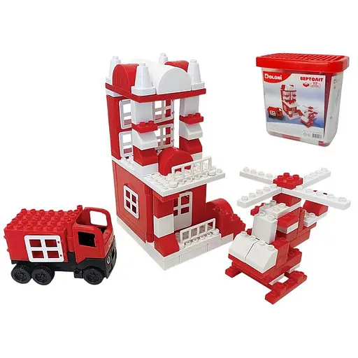 Конструктор Вертолет Doloni 013888/08 в пластиковом боксе 117 деталей - фото 3