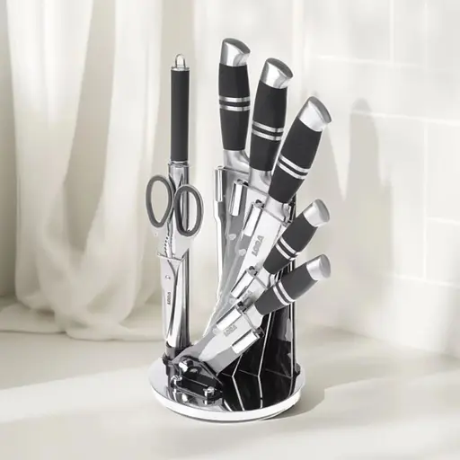 Набор ножей с подставкой 8 предметов Black (NS24SETKN) - фото 2