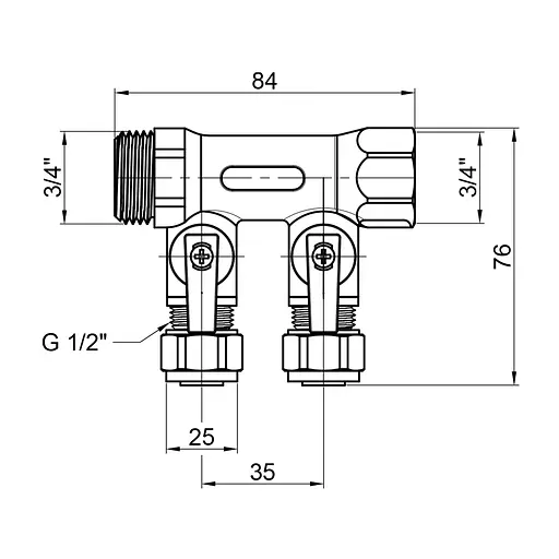 Колектор SD Plus 3/4" 2 виходи SD231W2 - фото 3
