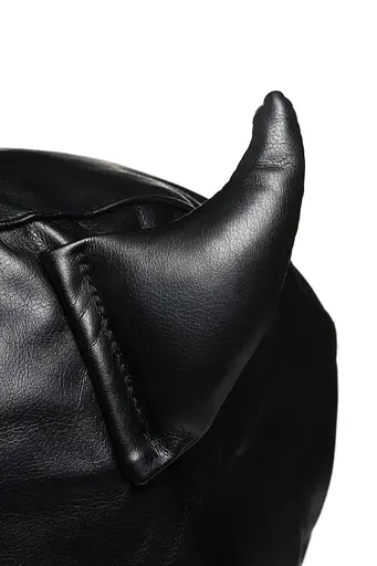 Маска Master Series Dungeon Demon Bondage Mask with Horns - Black - фото 7