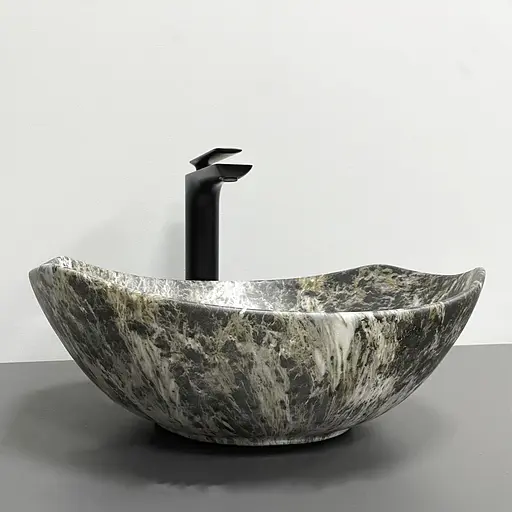 Умивальник VBI Ronta темно-сірий камінь матовий накладний VBI-017302, Мармур - фото 2