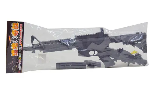 Автомат M4-2 на батарейках, лазер, кульки, в пакеті 58*19*7см (6951000018530) - фото 1