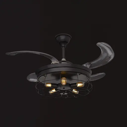 Люстра стельова Brille вентилятор Е27 300W BK (BKL-913SC/5) - фото 3