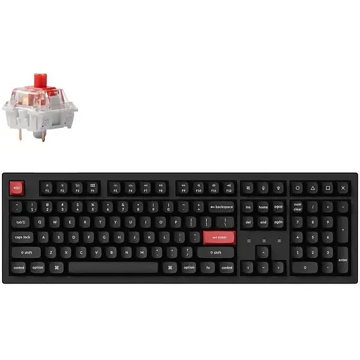 Keychron Клавіатура механічна K10 Pro 100Key, K pro Red, WL/BT/USB-A, QMK, EN/UKR, White Led, чорний