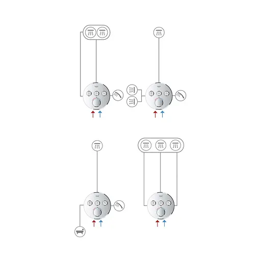 Душевая система скрытого монтажа термостатическая Grohe QuickFix Smartcontrol UA202802R3, Хром - фото 8