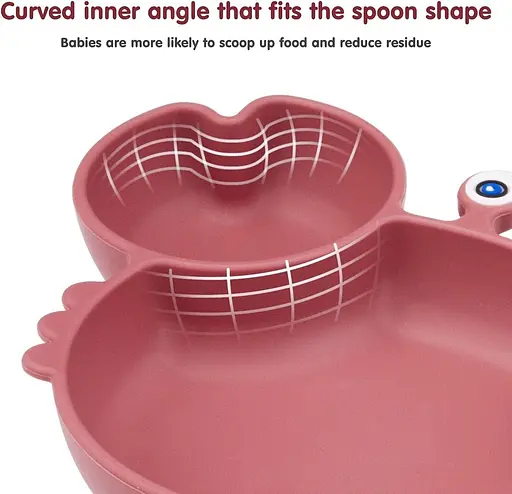 Набор детской силиконовой посуды для первого прикорма на присосках 9 предметов Краб Red (18978) - фото 4