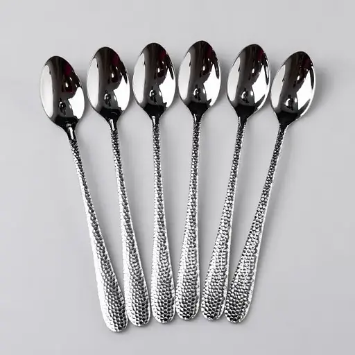 Набор ложек для латте Yiwu6 штук из нержавеющей стали 19 см ложки глянцевые десертные столовые приборы HP-16978-08 - фото 1