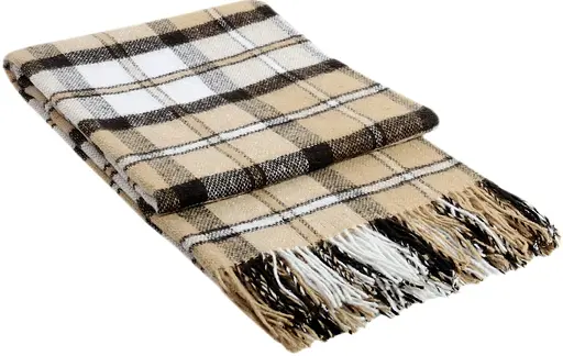 Плед вовняний Vladi Палермо 140x200 біло-бежево-коричневий 4 - фото 1