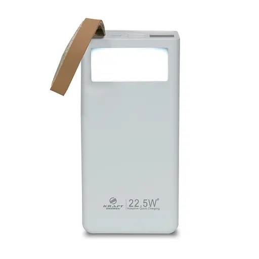 Повербанк 20000mAh Power Bank Kraft TPB-2320 White 22.5W QC3.0 LED-ліхтар (43-00032)