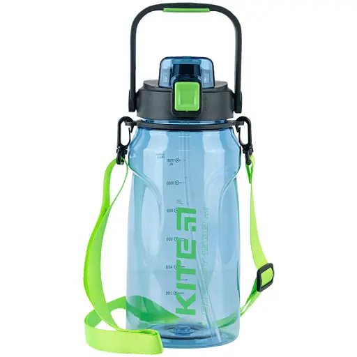 Пляшечка для води Kite 1.5 л синя з зеленим (K24-1202-1)