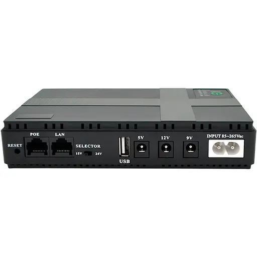 Источник бесперебойного питания (ИБП) для роутера Merlion MINI DC1018P DC-5V/9V/12V 18 W 10400 mAh Black (153365) - фото 2