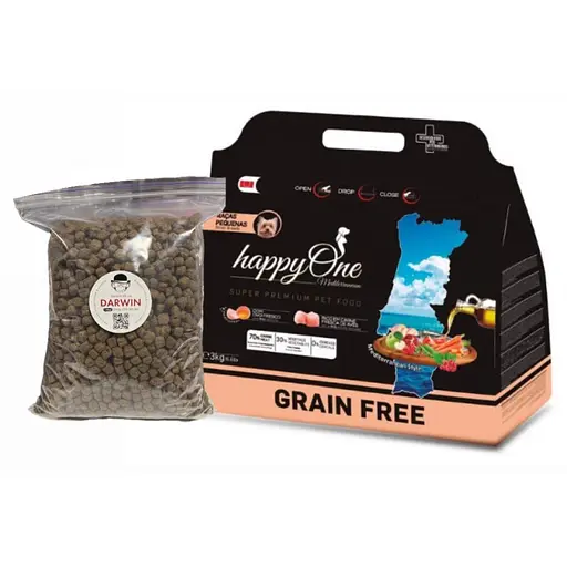 Сухой корм для собак мелких пород happyOne Mediterraneum Small Breeds Fresh Meat со свежим мясом беззерновой 1 кг на вес - фото 1
