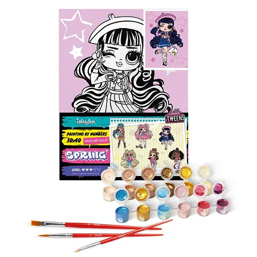 Набір для розпису по номерах для дітей 5+ L.O.L. Surprise! Tweens Aya Cherry, Ideyka, 30x40 см, КНО6283