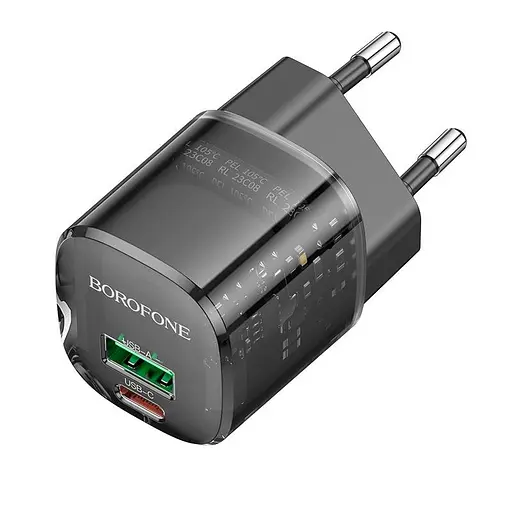 Адаптер сетевой Borofone Sunlight charger BN17 1USB/1Type-C, 20W/3A, PD/QC| - фото 3