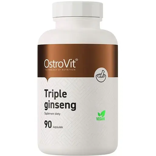 Натуральна добавка OstroVit Vege Triple Ginseng, 90 вегакапсул