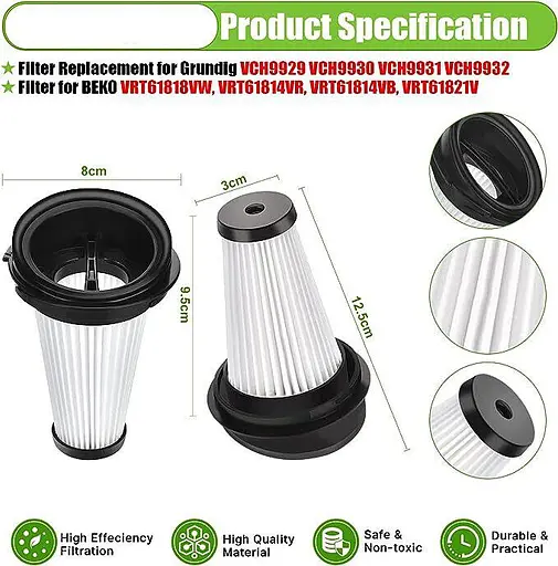 Фільтр на бездротовий пилосос Grundig VCH9929, VCH9930, VCH9931, VCH9932, VCH9929, 9178013673 - фото 7