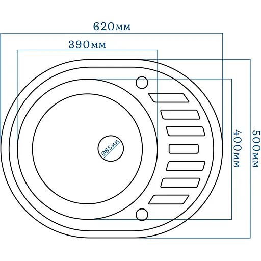 Кухонна мийка Romzha Elegancia 62 Biela (102) - фото 2