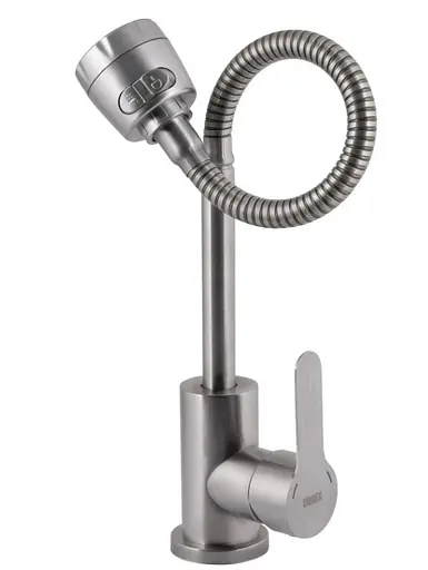 Змішувач для кухні Brinex Pure 015F41 з гнучким виливом Nickel BRIPUR015F41NKL - фото 2