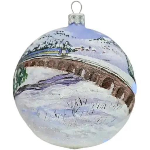 Ялинкова прикраса Санта Шоп Різдвяна подорож скло (4820001179842)