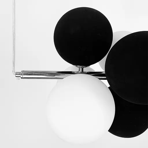 Люстра HOLLY на 12 бело-черных плафонов в хромовом корпусе Ст. S 016/12 CH+BK+WT | Line F - фото 2