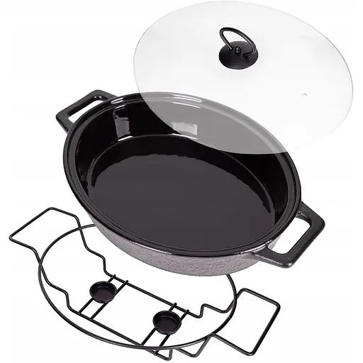 Марміт керамічний Kamille зі скляною кришкою та металевою підставкою 3.5 л KM-6430 - фото 2