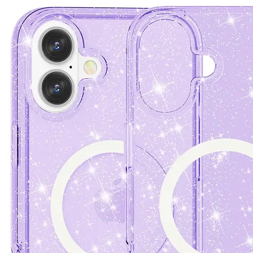 Чохол Epik TPU Galaxy Sparkle MagFit для Apple iPhone 16 Plus 6.7 Purple+Glitter - фото 3