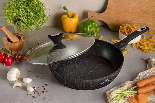 Сковорода с мраморным покрытием Edenberg EB-5718 сковорода с крышкой 30 см Черный - фото 5