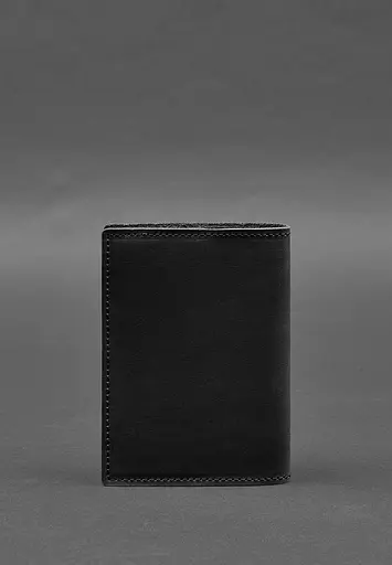 Кожаная обложка для паспорта с картой Украины черный Crazy Horse - фото 6