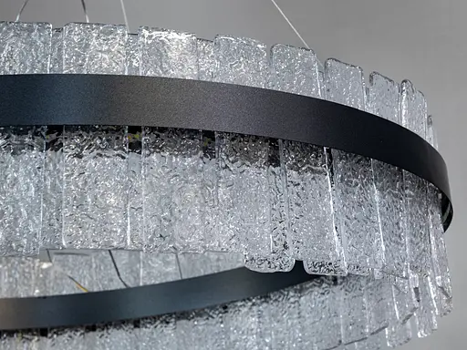 Підвісна люстра Diasha 817 чорна кришталева LED 190Вт - фото 3