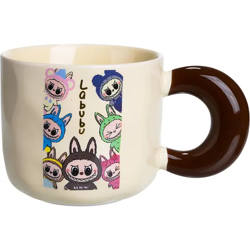 Кружка фарфоровая LABUBU Brighten Your Day 400 мл бежевый FM-21D