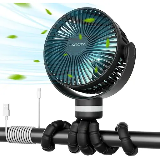 Портативный вентилятор для детской коляски Momcozy 8000mAh 27 часов работы съемный 4 скорости