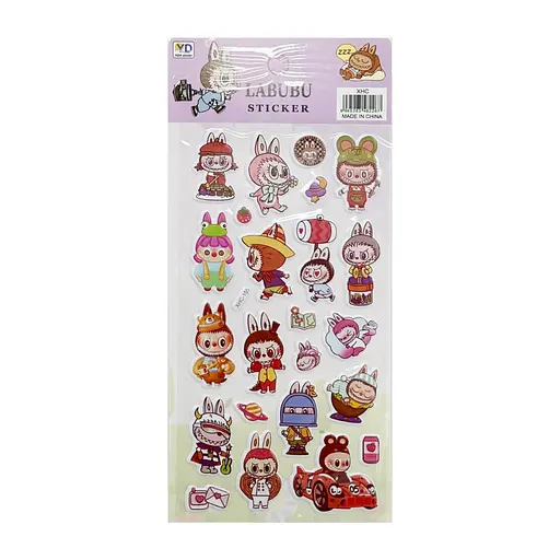 Детский набор наклеек "Лабубу" Bambi YG0328(Violet2) микс, 10х22 см - фото 1