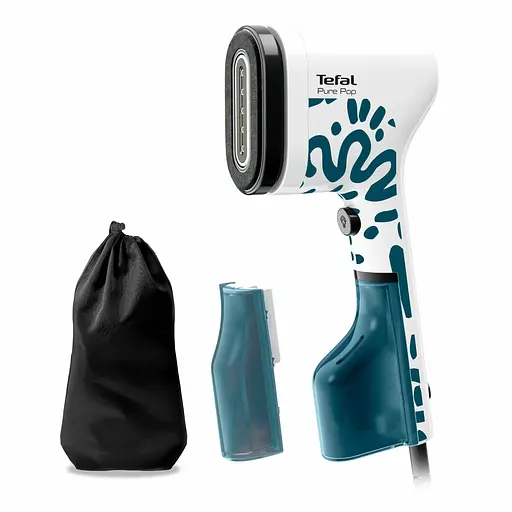 Tefal Отпариватель компактный Pure Pop Home & Travel, 1300Вт, 70мл, постоянный пар - 20гр, бело-синий - фото 1