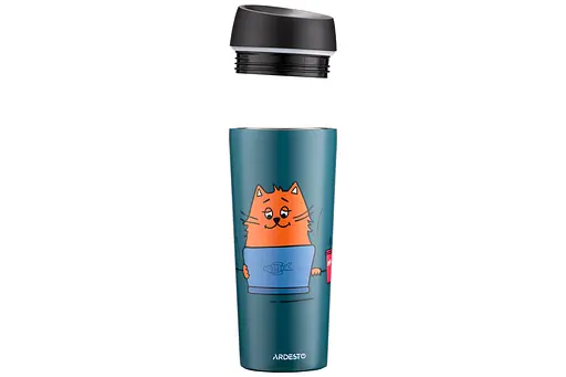 Термокухоль Ardesto Coffee time Red Cat 450 мл Синій AR2645CG - фото 4