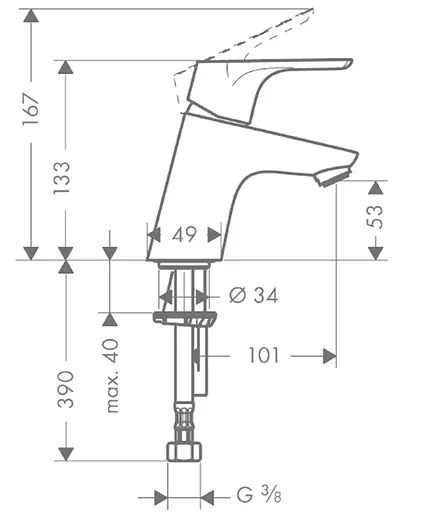 Смеситель для раковины Hansgrohe Focus E2 EcoSmart 31733000 Хром - фото 2