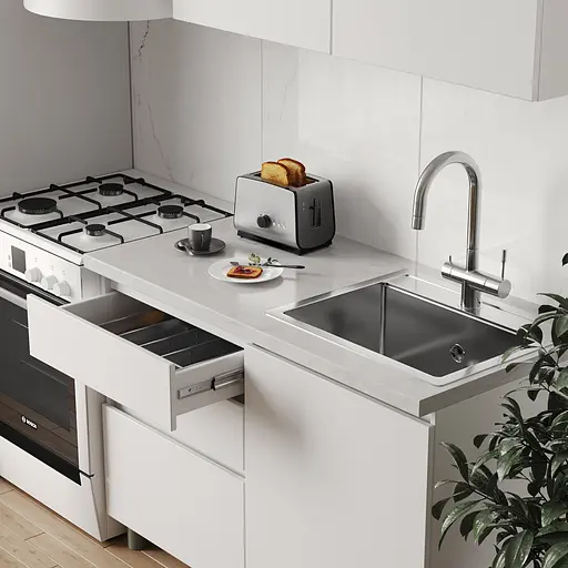 Кухня модульная MebelStar Нео 1,2 м Аляска белый (MBS-1801) - фото 3