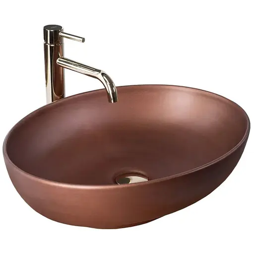 Умивальник Rea Villa Copper накладний REA-U9668, Коричневий - фото 1
